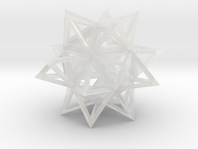 Stellated Icosahedron 1.7" in Clear Ultra Fine Detail Plastic