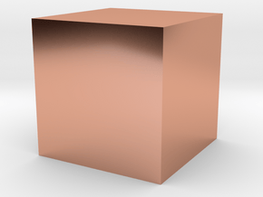50 mm Solid Cube in Polished Copper