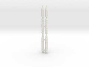 (10/11) Grandmaster - Side Pipes in White Natural Versatile Plastic