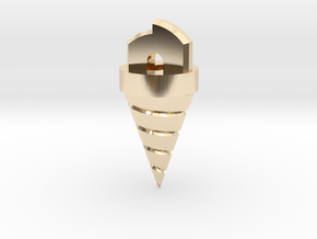 Gurren Lagann Core Drill in 14k Gold Plated Brass