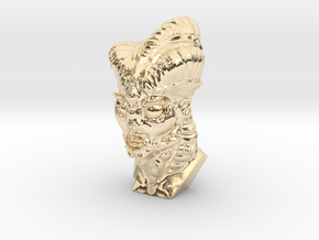 Alien Head in 14k Gold Plated Brass