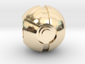 Pokeball Charm Bead in 14k Gold Plated Brass