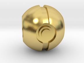 Pokeball Charm Bead in Polished Brass