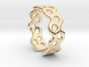 Fluid diffusion, wide version in 14k Gold Plated Brass