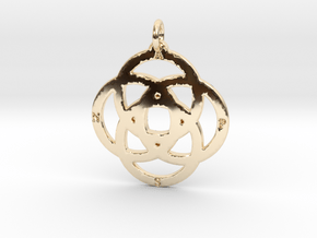 Shreya - Customizable Silver Floral Pendant in 14k Gold Plated Brass