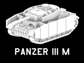 Panzer III M in White Natural Versatile Plastic: 1:220 - Z