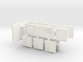 European light switches and plugpoints in 1:12 in White Processed Versatile Plastic