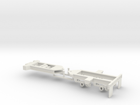 1/50th 2 axle booster for Talbert Type rail lowboy in White Natural Versatile Plastic