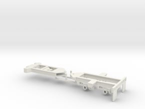1/64th 2 axle booster for Talbert Type rail lowboy in White Natural Versatile Plastic