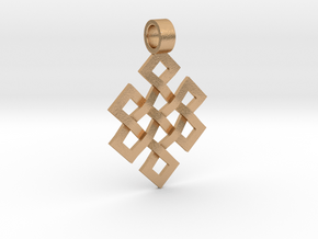 Endless Knot Pendant in Natural Bronze: Small