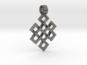 Endless Knot Pendant in Processed Stainless Steel 17-4PH (BJT): Small