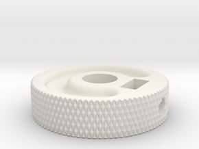 MIJ JM/Jag Roller knob - Diamond pattern in White Natural Versatile Plastic
