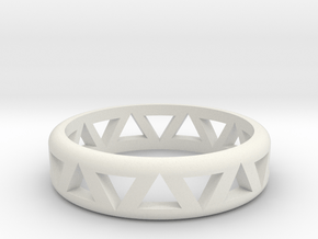 Slender Triangle Pattern Ring in White Natural Versatile Plastic: 7 / 54