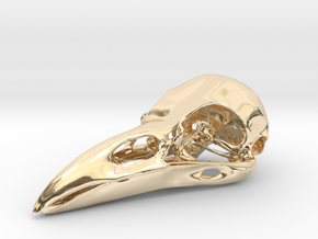 Raven skull in 9K Yellow Gold : Medium