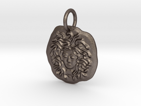 Medallion of Medusa in Polished Bronzed-Silver Steel