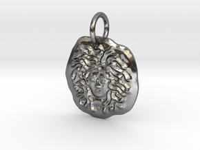 Medallion of Medusa in Polished Silver
