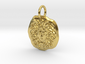 Medallion of Medusa in Polished Brass