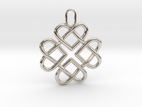Celtic knot 1 in Rhodium Plated Brass