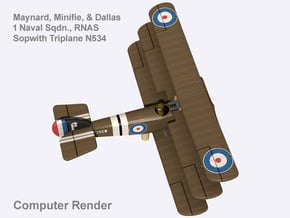 Sopwith Triplane N534 (full color) in Natural Full Color Nylon 12 (MJF)