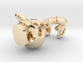 Skull Necklace Ring Holder in 14k Gold Plated Brass