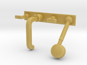 Bathtub tap with shower head, 1:12 and 1:24 in Tan Fine Detail Plastic: 1:24