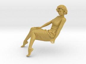 Lady sitting-014 scale 1/24 1/35 in Tan Fine Detail Plastic: 1:24