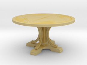 Decorative Round Table in Tan Fine Detail Plastic: 1:12