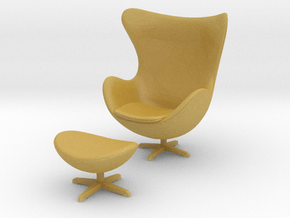 Miniature Egg Chair - Arne Jacobsen  in Tan Fine Detail Plastic: 1:12