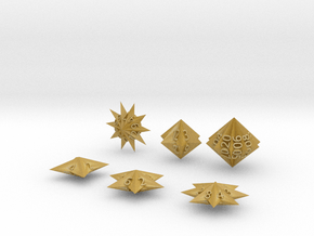 Star Dice in Tan Fine Detail Plastic: Polyhedral Set