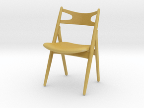 Miniature CH29 Sawbuck Chair - Hans. J. Wegner in Tan Fine Detail Plastic: 1:12