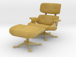Miniature Eames Lounge Chair - Charles Eames in Tan Fine Detail Plastic: 1:48 - O