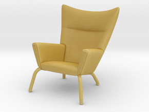 Miniature CH445 Wing Chair - Hans J. Wegner. in Tan Fine Detail Plastic: 1:12