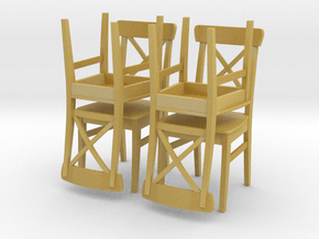 IKEA Ingolf Chair Set of 4 in Tan Fine Detail Plastic: 1:48 - O
