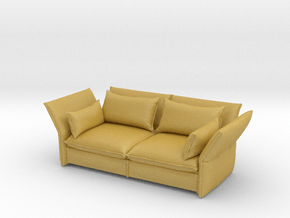 Miniature Mariposa 2 & 1/2 Seater Sofa - Barber Os in Tan Fine Detail Plastic: 1:24