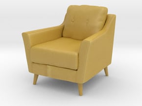 Retro Armchair in Tan Fine Detail Plastic: 1:12
