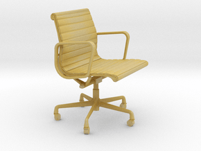 Miniature Eames Aluminium Group Management Chair in Tan Fine Detail Plastic: 1:12