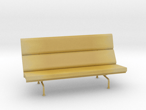 Miniature Eames Compact Sofa - Charles & Ray Eames in Tan Fine Detail Plastic: 1:12