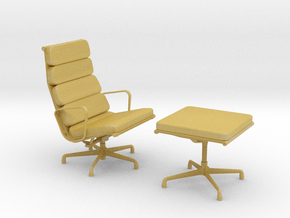 Miniature Eames Softpad Chairs - Charles Eames in Tan Fine Detail Plastic: 1:12