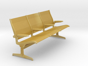 Miniature Eames Tandem Sling Seating - Charles Eam in Tan Fine Detail Plastic: 1:12