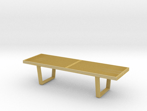 Miniature Platform Bench - George Nelson in Tan Fine Detail Plastic: 1:12