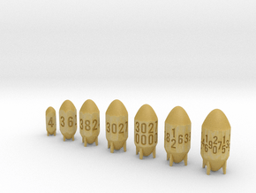 Missile Dice in Tan Fine Detail Plastic: Polyhedral Set
