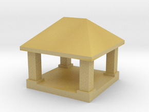 mini gazebo shelter structure in Tan Fine Detail Plastic: 1:160 - N