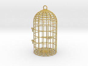 Unruly Dice Cage in Tan Fine Detail Plastic: Small