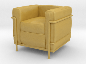 Miniature LC2 Poltrona Chair - Le Corbusier in Tan Fine Detail Plastic: 1:12