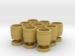 9 wooden barrels HO scale in Tan Fine Detail Plastic