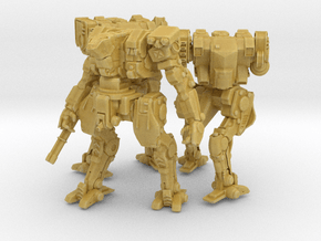 Neugen Combat Team of 3 walkers (2 inch version) in Tan Fine Detail Plastic: Small