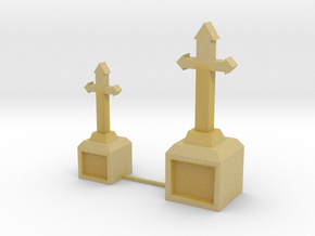 Tombstone Crosses in Tan Fine Detail Plastic: 1:22.5