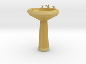 Dollhouse Miniature Pedestal Sink 'Finer Fare' in Tan Fine Detail Plastic: 1:24