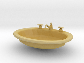 Miniature Dollhouse Drop-in Bathroom Sink in Tan Fine Detail Plastic: 1:24