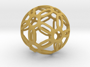 Symmetrical Pattern Sphere in Tan Fine Detail Plastic: Medium